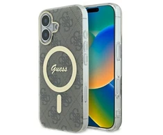 Guess GUHMP16SH4STW Apple iPhone 16 6.1″ rudos spalvos kietas dėklas IML 4G MagSafe