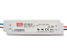 Impulsinis maitinimo šaltinis LED 12V 20W 1.67A IP67, Mean well, LPV-20-12