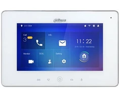 IP domofono monitorius su WIFI, 7 col. 1024x600,Micro SD kortelės prievadas,PoE(802.3af) baltas, SIP