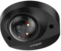 „Dahua Technology Co“ IP kameros kupolas. 4MP 1/2,9 colio CMOS, 2,8 mm, 101° F1.6, 20–25 kadrų per sekundę, IR+LED 30 m, WDR, IVS, IP67, IK10, mikrofonas.