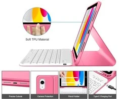iPad 10.9 / 11 dėklas su pieštuko laikikliu rožinis SC