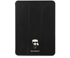 iPad 12.9 Pro 2021 knygos dėklas juodas / juodas Saffiano Karl Iconic