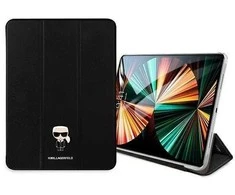 iPad 12.9 Pro 2021 knygos dėklas juodas / juodas Saffiano Karl Iconic