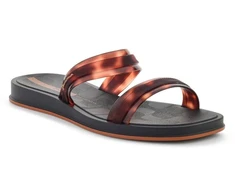 IPANEMA GLOW TRENDY SLIDE AD moteriškos šlepetės, juodos/vėžlio rašto/rudos spalvos, 27421-BR850