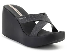 IPANEMA HIGH FASHION II SLIDE moteriškos šlepetės juoda/blizgučiai/smėlio spalva 83646-BQ589
