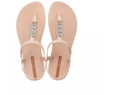 Ipanema Sandal Class moteriškos šlepetės, šviesiai smėlio spalvos su auksine apdaila