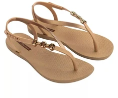 Ipanema Sandal Class moteriškos šlepetės-sandalai smėlio spalvos su auksine detalėmis