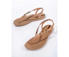 Ipanema Sandal Class moteriškos šlepetės-sandalai smėlio spalvos su auksine detalėmis