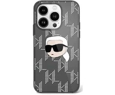 Karl Lagerfeld KLHCP16SHKLPKHK Apple iPhone 16 6.1″ juodos spalvos kietas dėklas IML Karl Head Electroplated
