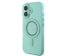 Guess IML Rhinestones MagSafe Apple iPhone 16 Plus Case - dėklas telefonui žalios spalvos
