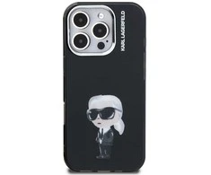 Karl Lagerfeld IML Aquarelle Karl dėklas Apple iPhone 16 Pro juodos spalvos