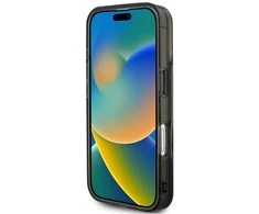 Karl Lagerfeld Liquid Glitter Scattered Choupette dėklas Apple iPhone 16 Pro juodos spalvos