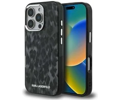 Karl Lagerfeld IML Leopard Modelio MagSafe dėklas iPhone 16 Pro - Juodas