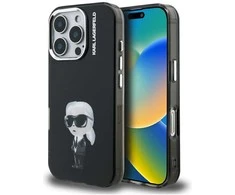 Karl Lagerfeld IML Aquarelle Karl dėklas Apple iPhone 16 Pro Max juodos spalvos