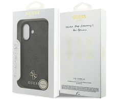 GUESS dėklas, skirtas IPHONE 17, suderinamas su „MagSafe GUHMP17SP4SM4MK“ (PU 4G Small 4G ir Classic), juodas