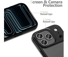 „Tech-Protect MagMat“ dėklas, skirtas „iPhone 17 Pro Max“ – matinis juodas