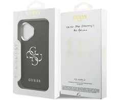 „Guess Grained Big 4G Classic“ logotipo dėklas, skirtas iPhone 17 - juodas