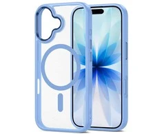 iPhone 17 telefono dėklas permatomas mėlynas MagMat