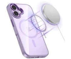 iPhone 17 telefono dėklas permatomas violetinis MagMat