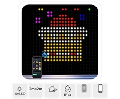 Išmani LED šviesų užuolaida „Smart Curtain“ 400 LED, multispalvė, 2×2 m