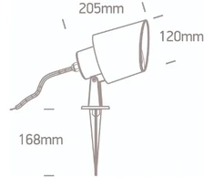 Įsmeigiamas sodo šviestuvas, GU10, juodas, IP65, 67204G/B