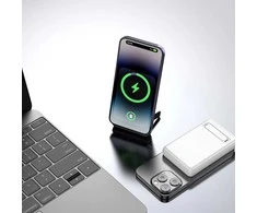 Powerbank Dudao K14S+ 10000mAh 20W USB-A / USB-C / MagSafe su stoveliu – baltos spalvos