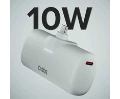 SBS EcoPower 5000 mAh 10W išorinė baterija su integruotu USB-C prievadu – pilka