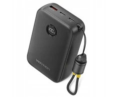 Išorinė baterija Vention 20000mAh, 2 x USB-C, 1x USB-A, su ekranu, 22.5W, juoda