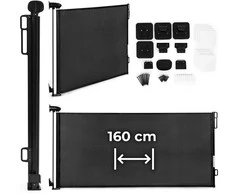 Ištraukiama apsauginė vartelė laiptams ir durims 160 cm, juoda, ECOTOYS