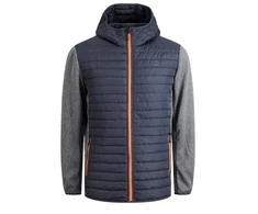Jack&amp;Jones JJEMULTI dygsniuota striukė 12182242 Pilka melange/Įsiūtos rankovės