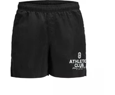 Jack&amp;Jones JPSTMAUI Raukšlėto nailono plaukimo šortai SS25 12285513 JUODA/RYŠKI BALTA