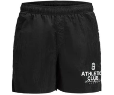 Jack&amp;Jones JPSTMAUI Raukšlėto nailono plaukimo šortai SS25 12285513 JUODA/RYŠKI BALTA