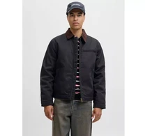 Jack&amp;Jones pilotų striukė JORNORREBRO WORKER JACKET 12282903 JUODA/VELVETINĖ C