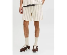 Jack&amp;Jones vyriški dryžuoti šortai JPSTJAIDEN COBA STRIPE JOG SHORTS REG SN 12274413 Antique Baltas Stripes