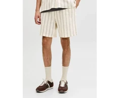 Jack&amp;Jones vyriški dryžuoti šortai JPSTJAIDEN COBA STRIPE JOG SHORTS REG SN 12274413 Antique Baltas Stripes