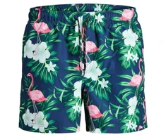 Jack&amp;Jones vyriški JWHARUBA maudymosi šortai 12206537 NAVY BLAZER FLAMINGO