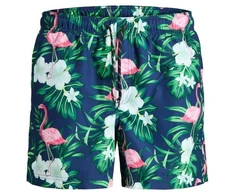 Jack&amp;Jones vyriški JWHARUBA maudymosi šortai 12206537 NAVY BLAZER FLAMINGO