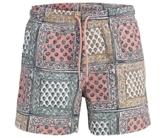 Jack&amp;Jones vyriški maudymosi šortai JPSTMAUI SHELL AOP SWIM SHORTS REG 12291808 ASH ROSE