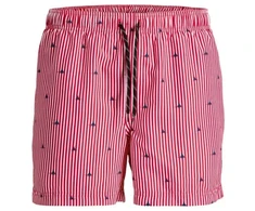 Jack&amp;Jones vyriški maudymosi šortai JWHARUBA SWIM PRINTS 12206537 TRUE Raudonas STRIPES