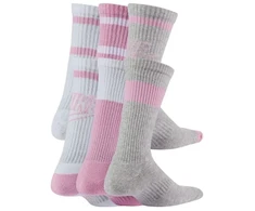 Jaunimo kojinės Nike Everyday Cush Crew baltos, rožinės, pilkos CK7302 905