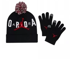 Jaunimo rinkinys Žieminė kepurė + Pirštinės Air Jordan Essential Pom Beanie Set Juoda - 9A0869-023