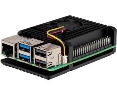 Joy-IT Aluminiumcase for Raspberry Pi 5 - juodas, Armor Case Block Active