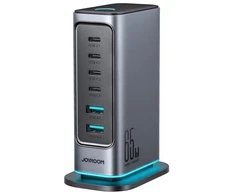 Joyroom JR-TCM02 Daugiaportis GaN įkroviklis 65W ES, 4x USB-C, 2x USB-A - Tamsiai pilkas