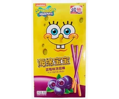 Junyi Spongebob Coated Stick Blueberry flavor 48g x 36 pcs (CHI)