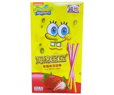 Junyi Spongebob Coated Stick Strawberry flavor 48g x 36 pcs (CHI)