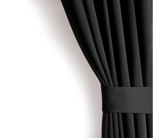 Juoda blackout užuolaida su klostėmis AmeliaHome 140 × 280 cm