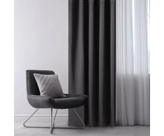 Juoda blackout užuolaida su klostėmis AmeliaHome 140 × 280 cm