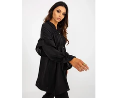 Juoda boho palaidinė su raukiniais ir sutraukimais OCH BELLA