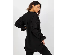 Juoda boho palaidinė su raukiniais ir sutraukimais OCH BELLA