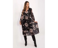 Juoda gėlėta suknelė Italy Moda